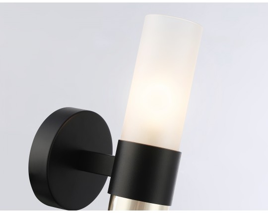  Настенный светильник LH55106 BK/FR/TI черный/белый матовый/янтарь E14 max 40W 130*100*225