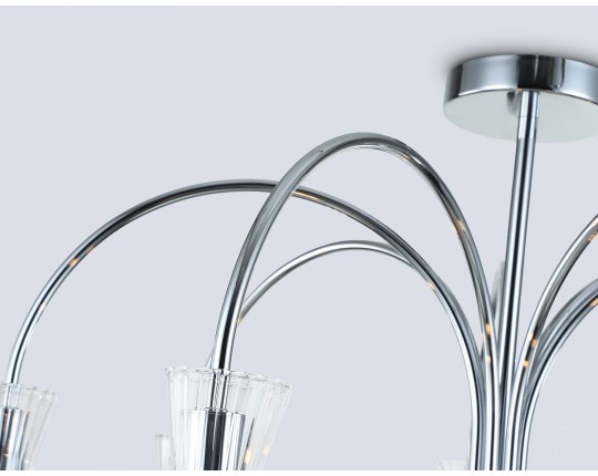  Люстра на штанге LH55653/7 СH/CL хром/прозрачный E14*7 max 40W D745*460