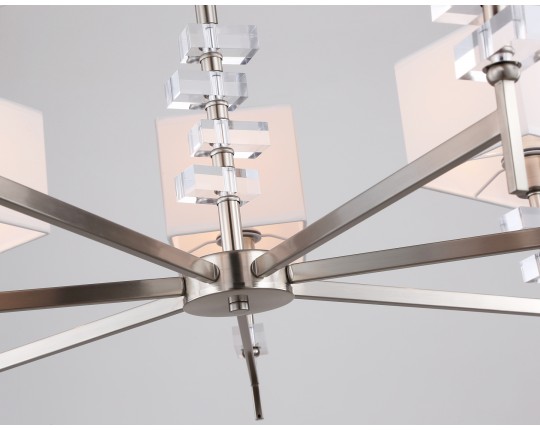  Подвесная люстра с абажурами LH71323/7 SN/WH никель/белый E14/7 max 40W D860*850