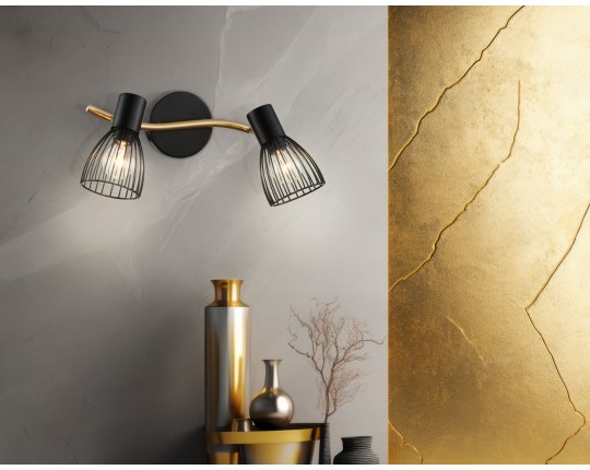  Настенно-потолочный спот в стиле лофт TR8660/2 BK/GD черный/золото E14/2 max 60W 330*100*170