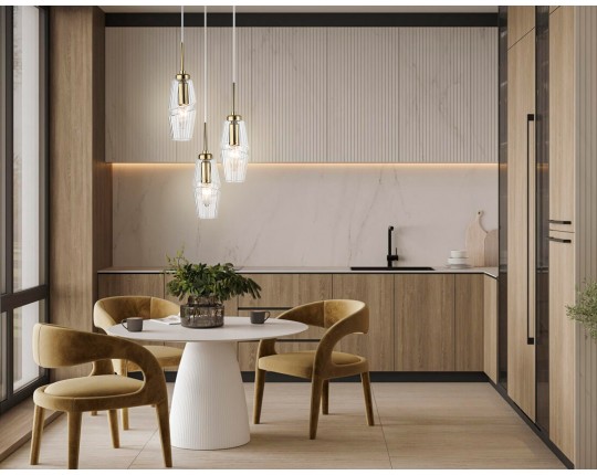  Подвесной светильник LH55210/3 BS/CL латунь/прозрачный E14*3 max 40W D240*470