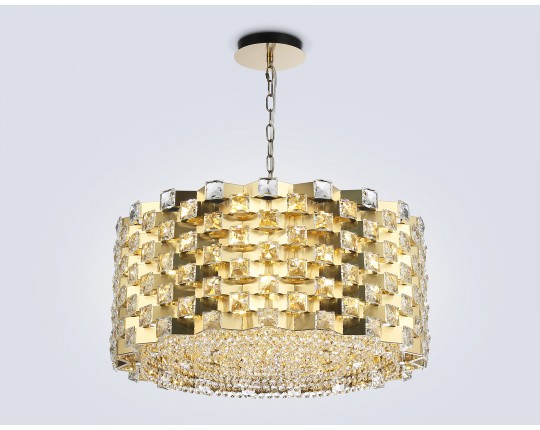  Подвесная люстра с хрусталем LH41009/18 BS/CL латунь/прозрачный E14*18 max 40W D700*320