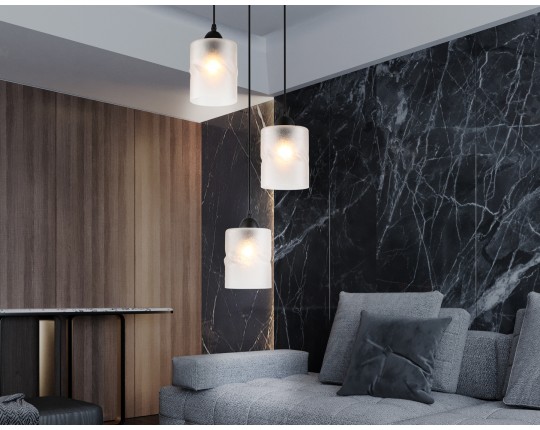  Светильник подвесной со стеклянными плафонами TR3410/3 BK черный E27/3 max 60W D330*1000