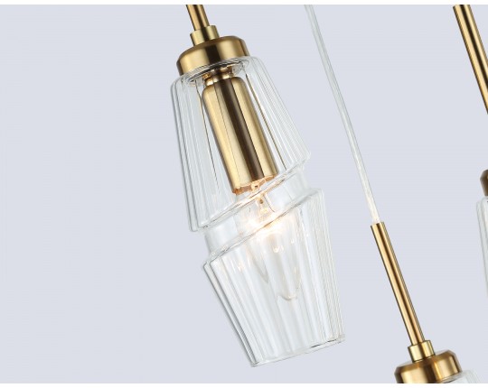  Подвесной светильник LH55210/3 BS/CL латунь/прозрачный E14*3 max 40W D240*470