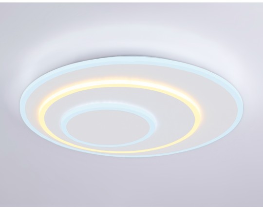  Настенно-потолочный светодиодный светильник с пультом FA7707 WH белый 3000K-6400K 62W D470*55 (ПДУ РАДИО 2.4G)