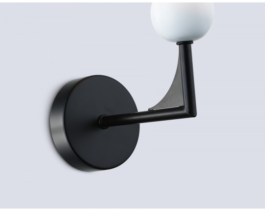  Настенный светильник с абажуром LH75156 BK/FR черный/белый матовый E14 max 40W 240*170*300