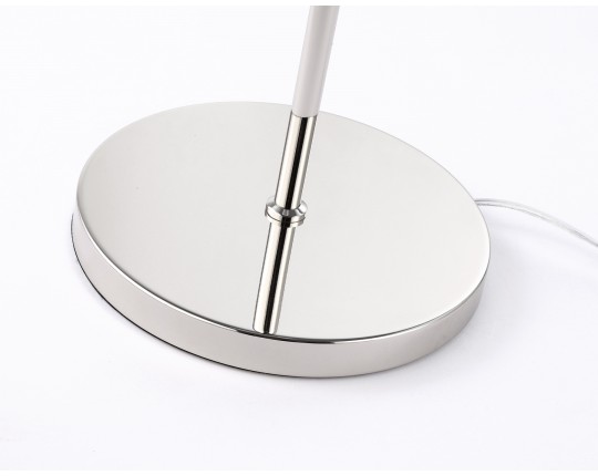  Напольный светильник с абажуром и хрусталем LH71008 BN/WH никель/белый E27 max 60W D360*1550