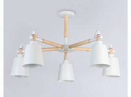  Подвесная люстра TR82208/5 WH/LW белый/светлое дерево E27/5 max 40W D780*430