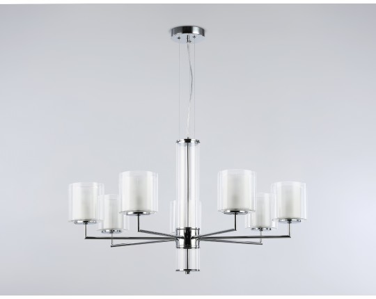  Подвесная люстра LH56003/7 СH/FR хром/белый матовый E14*7 max 40W D790*1260