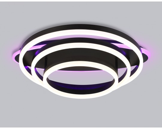  Потолочный светодиодный светильник с пультом FA8524 BK черный 146W 3000K-6400K+RGB 560*500*150 (ПДУ РАДИО 2.4G)