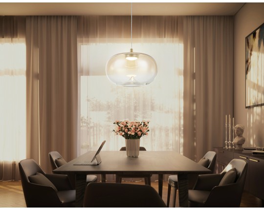  Подвесной светодиодный светильник LH11083 BS/TI латунь/янтарь 4W 3000K D180*130