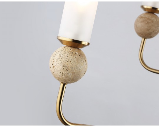  Люстра на штанге с мрамором LH53251/6 BS/FR латунь/белый матовый E14*6 max 40W D1050*1445