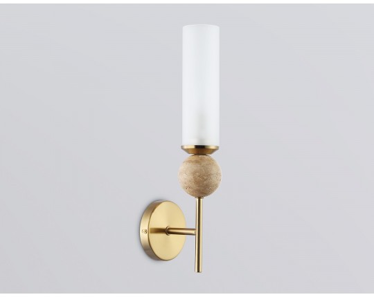  Настенный светильник с мрамором LH53254 BS/FR латунь/белый матовый E14 max 40W 110*100*400