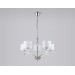  Подвесная люстра с абажурами и хрусталем LH71121/5 SN/WH никель/белый E14/5 max 40W D660*880