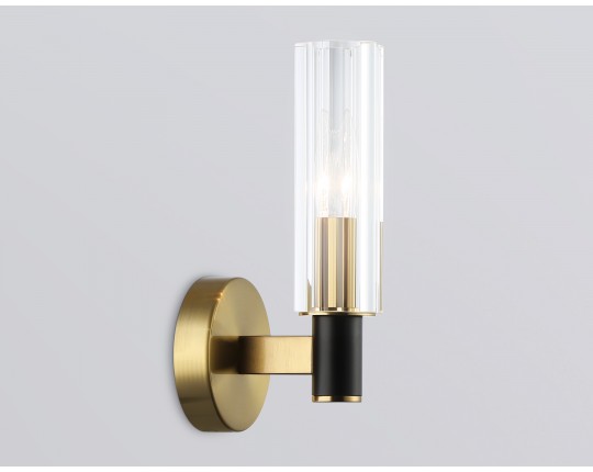  Настенный светильник LH55517 BK/BS/CL черный/латунь/прозрачный E14 max 40W 120*100*250