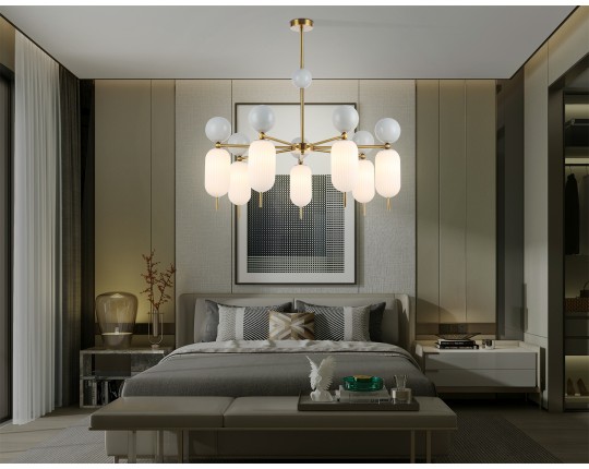  Светильник на штанге LH53106/7 BS/GR/FR латунь/серый/белый матовый G9*7 max 28W D800*800