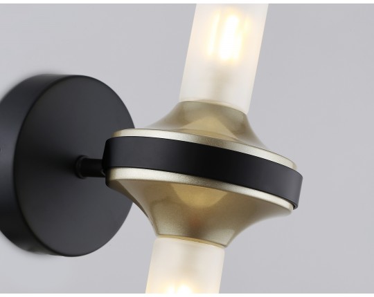  Настенный светильник LH55355/2 BK/CGD/CL черный/золото/прозрачный G9/2 max 30W 150*100*320