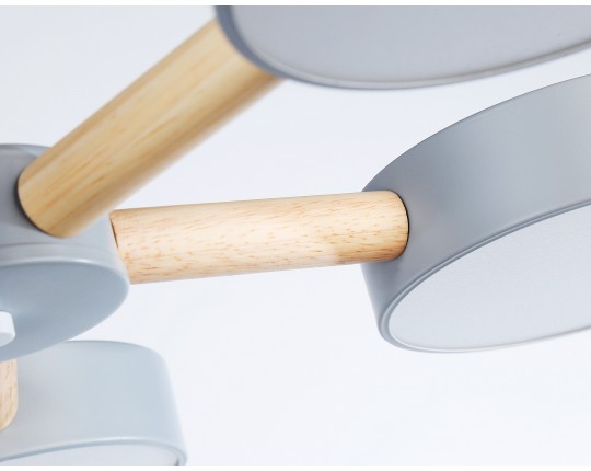  Подвесной светодиодный светильник с пультом FL4826/5 GR серый 3000K-6400K 65W D580*160 (ПДУ ИК)