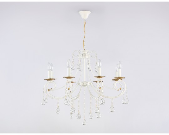  Подвесная люстра с хрусталем TR4917/8 WH/GD белый/золото E14/8 max 40W D740*930