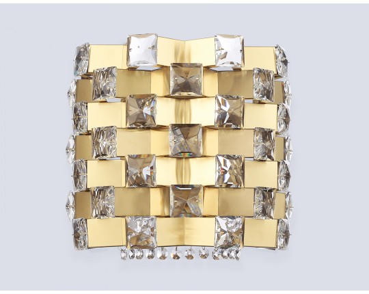  Настенный светильник с хрусталем LH41014/2 BS/CL латунь/прозрачный E14*2 max 40W 300*190*270