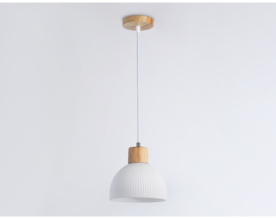  Подвесной светильник со сменной лампой TR83133 LW/FR светлое дерево/белый матовый E27 max 40W D180*1040