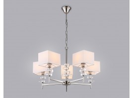  Подвесная люстра с абажурами LH71321/5 SN/WH никель/белый E14/5 max 40W D700*850