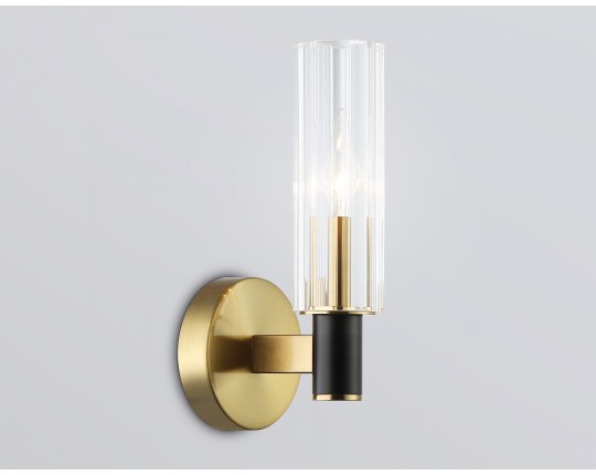  Настенный светильник LH55517 BK/BS/CL черный/латунь/прозрачный E14 max 40W 120*100*250