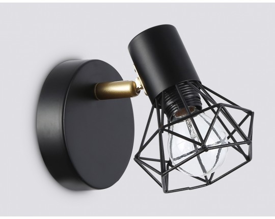  Настенно-потолочный спот в стиле лофт TR8655 BK/GD черный/золото E14 max 60W 170*100*140