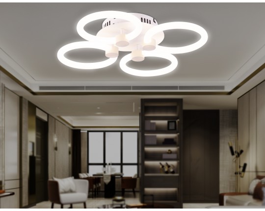  Потолочный светодиодный светильник с пультом FA3808/4 WH белый 3000K-6400K 82W 410*410*90 (ПДУ ИК)