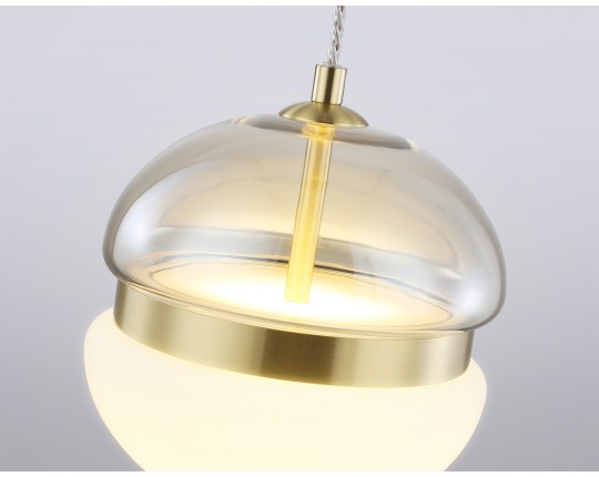  Подвесной светодиодный светильник LH11001 GD/FR золото/белый матовый 20W 3000K D180*200