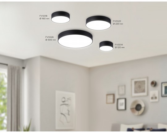Светильник светодиодный потолочный FV5526 BK черный LED 35W 4200K D300*58 (Без ПДУ)