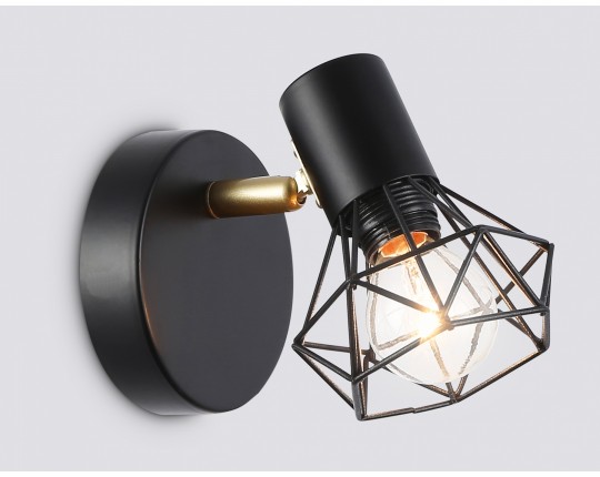  Настенно-потолочный спот в стиле лофт TR8655 BK/GD черный/золото E14 max 60W 170*100*140