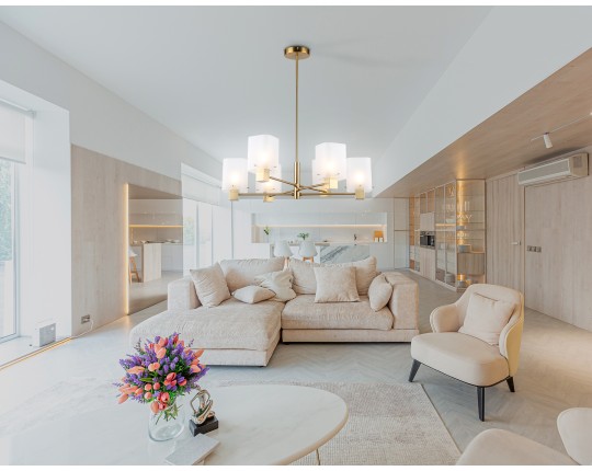  Подвесная люстра LH57031/6 BS/SM латунь/дымчатый E14/6 max 40W D690*690