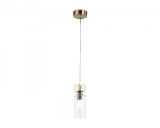  Подвесной светильник LH56111 BK/BS/CL черный/латунь/прозрачный E14 max 40W D65*1500
