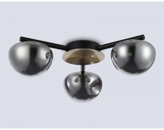  Потолочный светодиодный светильник LH12006/3 BK/GD/SM черный/золото/дымчатый 18W 3000K D640*170