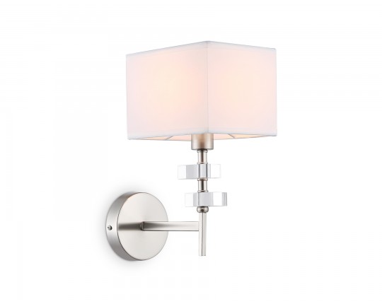  Настенный светильник с абажуром LH71325 SN/WH никель/белый E14 max 40W 240*130*300