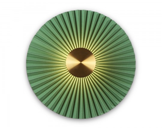  Настенный светодиодный светильник LH72649 BK/GR латунь/зеленый 6W 3000K D300*100