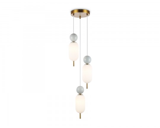  Подвесной светильник LH53102/3 BS/GR/FR латунь/серый/белый матовый G9*3 max 28W D260*1525