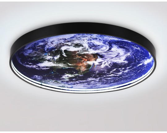  Настенно-потолочный светодиодный светильник FW11135 BK черный 38W LED 3000-6400K D600*38