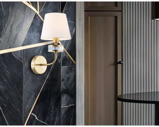  Настенный светильник с абажуром LH71255 BS/WH латунь/белый E14 max 40W 210*160*310