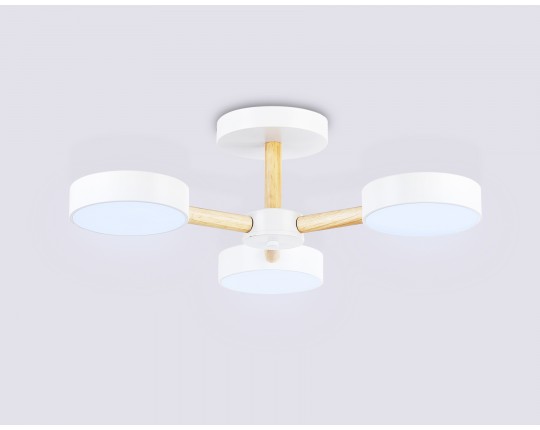  Подвесной светодиодный светильник с пультом FL4821/3 WH белый 3000K-6400K 40W D580*160 (ПДУ ИК)