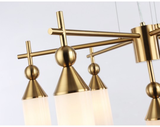  Подвесная люстра LH55278/7 BS/FR латунь/белый матовый E14*7 max 40W D640*1390