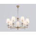  Подвесная люстра с абажурами и хрусталем LH71023/7 BS/WH латунь/белый E14*7 max 40W D820*1130