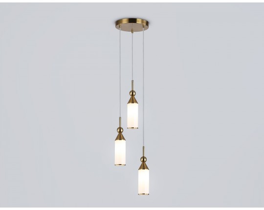  Подвесной светильник LH55272/3 BS/FR латунь/белый матовый E14 max 40W D230*1200