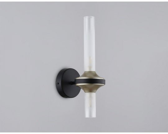  Настенный светильник LH55355/2 BK/CGD/CL черный/золото/прозрачный G9/2 max 30W 150*100*320