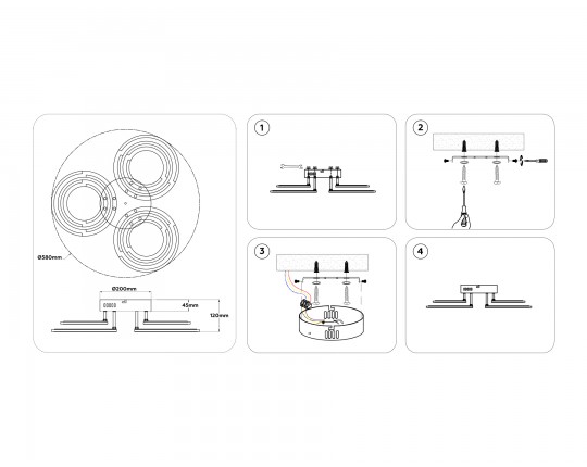  Светильник светодиодный потолочный FA8943/3+3 WH белый 79W 3000-6000K D580*120 (ПДУ ИК)