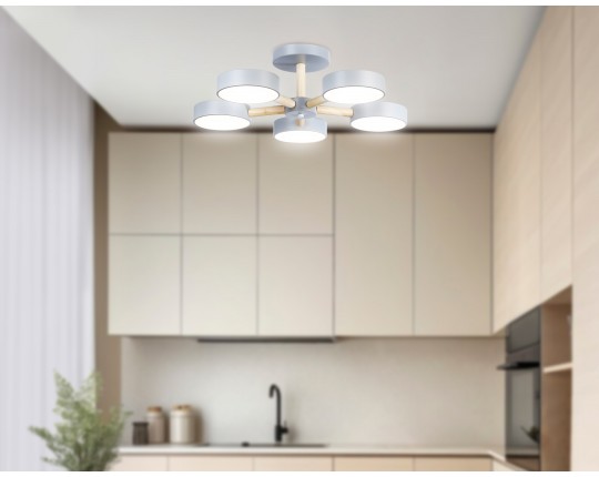  Подвесной светодиодный светильник с пультом FL4826/5 GR серый 3000K-6400K 65W D580*160 (ПДУ ИК)