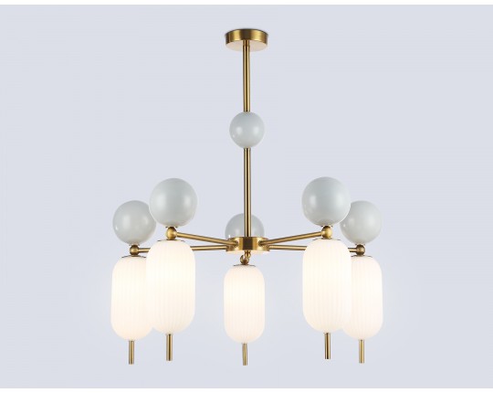  Светильник на штанге LH53104/5 BS/GR/FR латунь/серый/белый матовый G9*5 max 28W D650*750