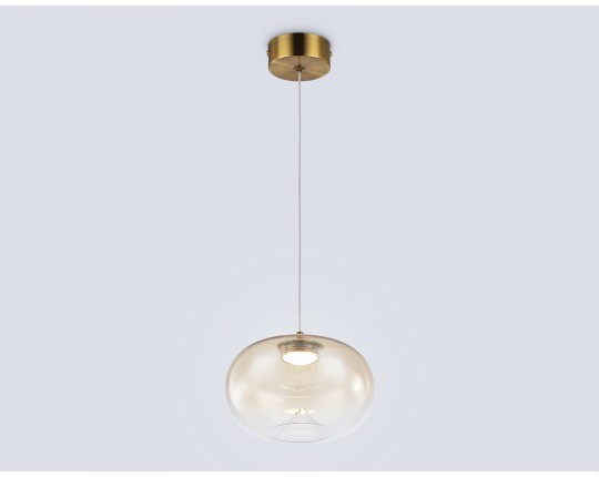  Подвесной светодиодный светильник LH11083 BS/TI латунь/янтарь 4W 3000K D180*130