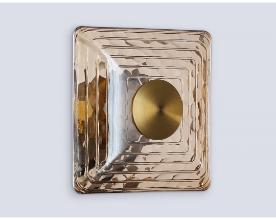  Настенный светодиодный светильник LH31035 BS/TI латунь/янтарь 6W 3000K 150*150*85